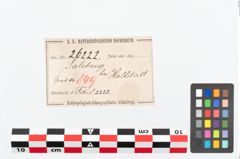 Etikett zu Bronzebrillenfibel (NHMW-PRAE-026222)